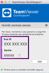 Imagem mostrando o ID e senha no Mac