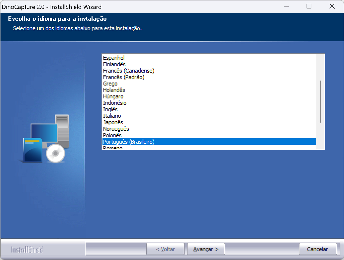 Página de download do DinoCapture