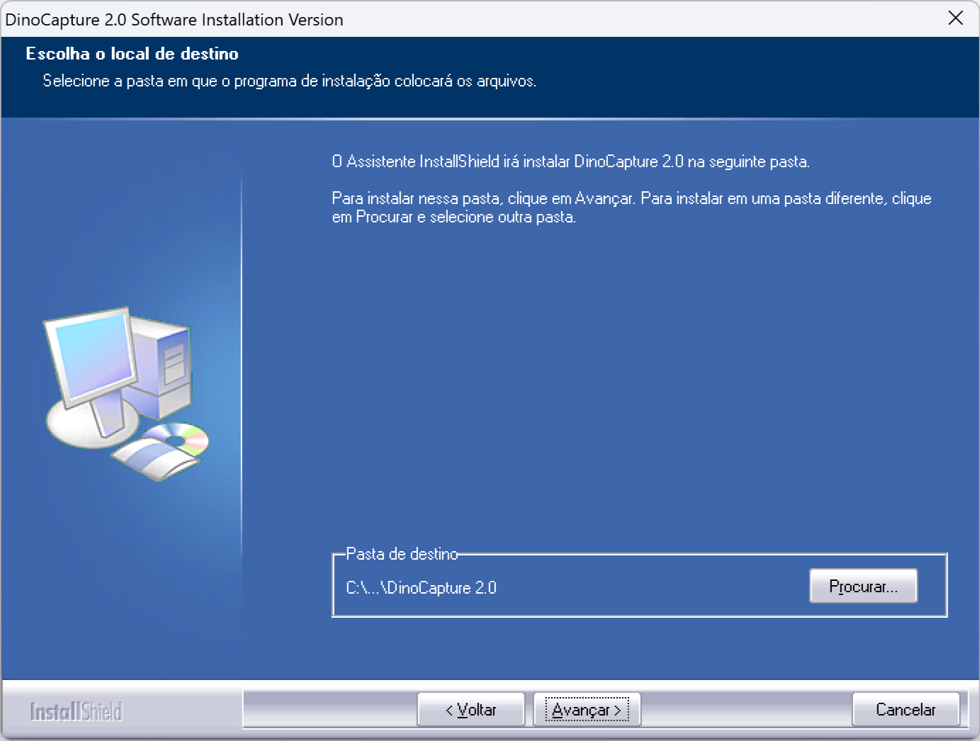 Página de download do DinoCapture
